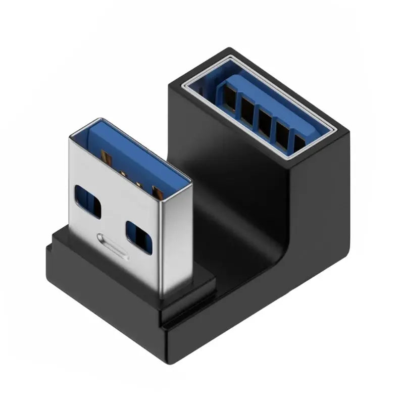 90 Degree USB 3.0 Male To Female Right Angle Extension Adapter Upward Elbow For Laptop PC 10Gbps