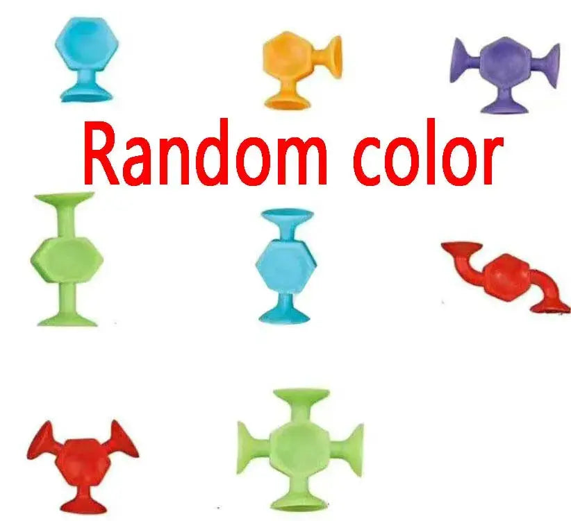 19 Pcs Sucker Suction Cup Building Block Toys Set For Kids Ages 3 6 Silicone Construction Educational Toy