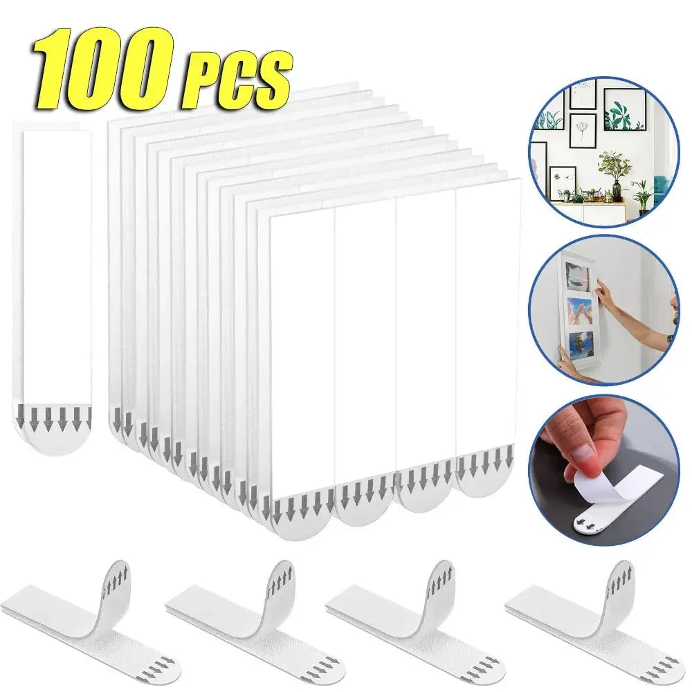 Punch Free Frame Tape Strips Set Self Adhesive Mounting For Picture Frames Posters And Wall Hangers