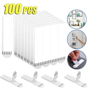 Punch-free frame tape strips, white, Simples Market, 100 pcs for self-adhesive wall mounting