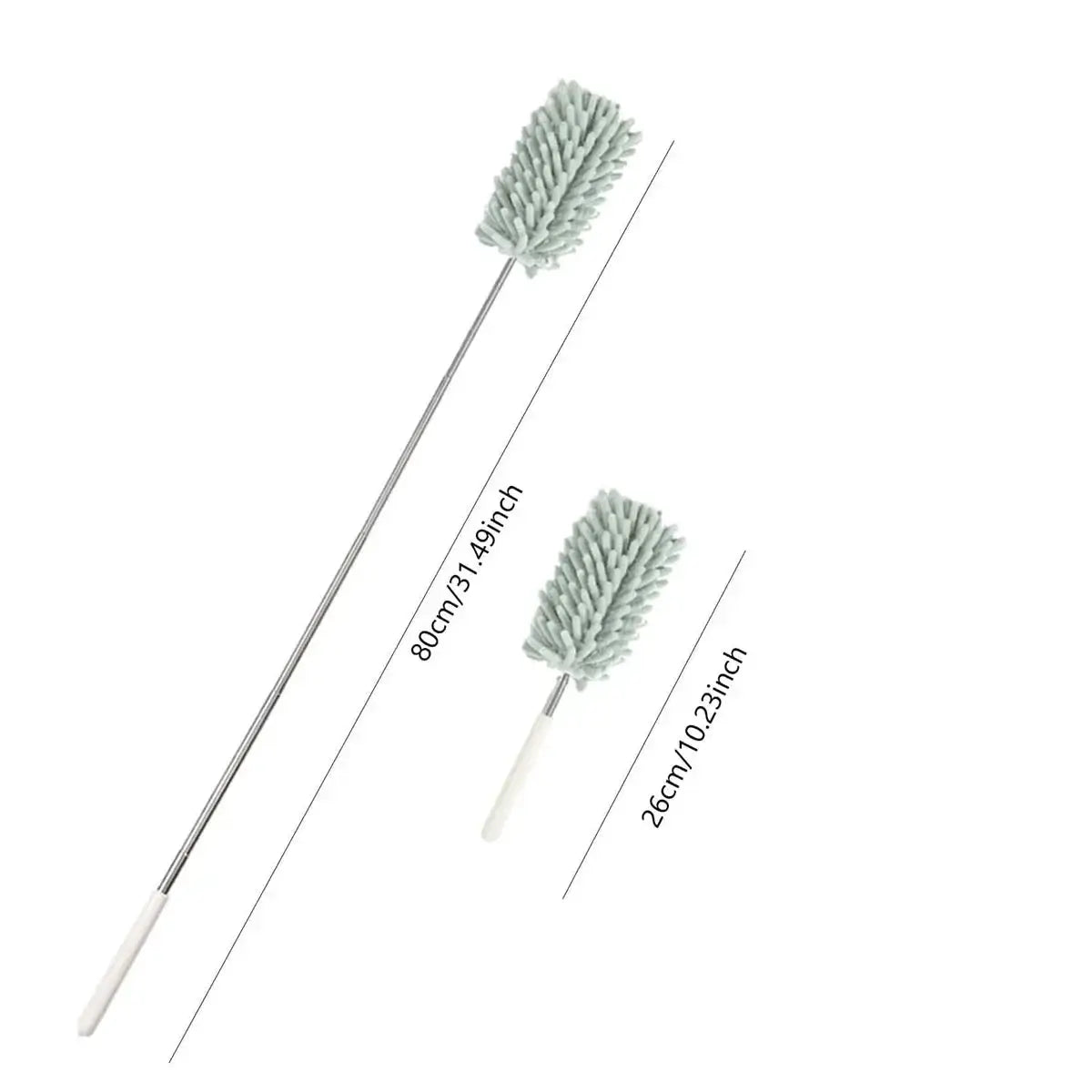 Mini car duster brush set with extendable bendable microfiber heads, 2-piece gray Simples Market