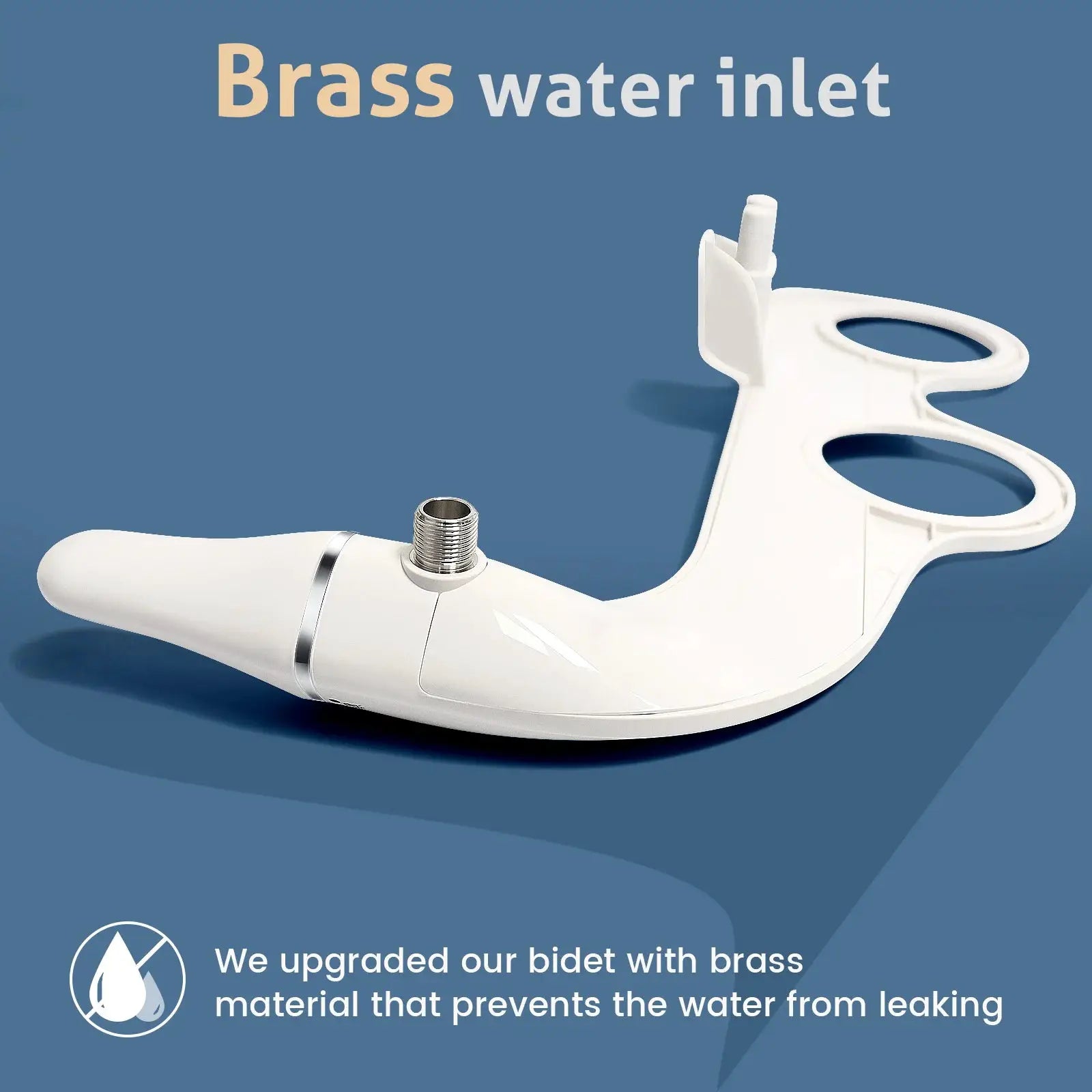 SAMODRA bidet attachment for toilet seat, white plastic with brass water inlet and dual nozzles