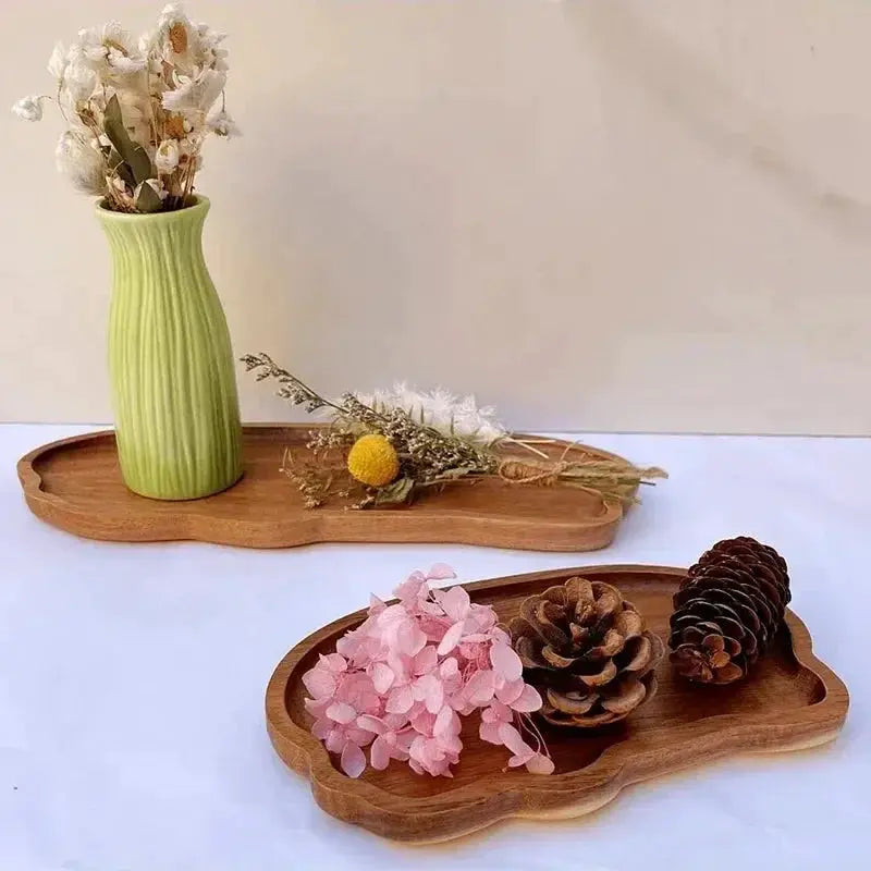 Japanese Style Wooden Serving Tray For Coffee Tea Desserts Snacks