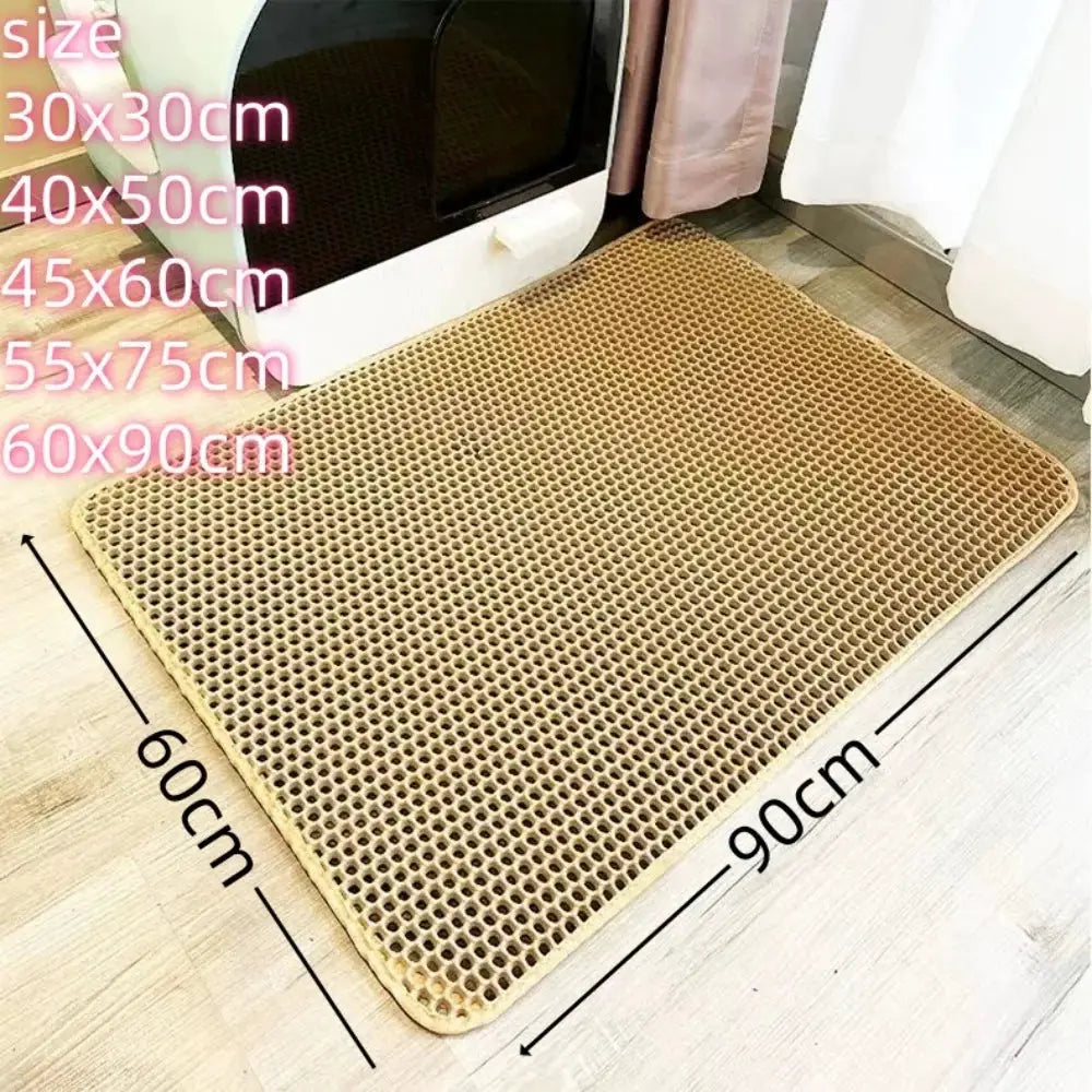 Large EVA Cat Litter Mat Double Layer Waterproof Non Slip Washable Cat Toilet Mat For Litter Box