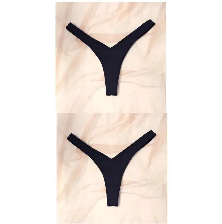 Simples Market black low-rise thong underwear set of 2 for women