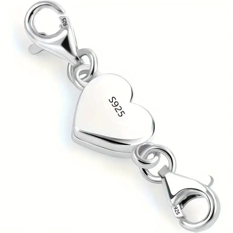 Heart Magnetic Jewelry Connector Clasp For Necklaces Magnetic Closure For Double Chain Designs