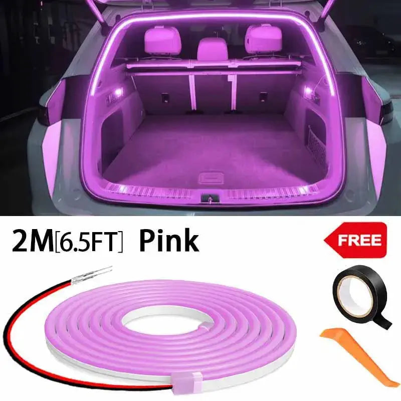 Car LED Trunk Lighting Strip With High Brightness Wiring Free Installation Automatic Sensing Tailgate Ambient Light