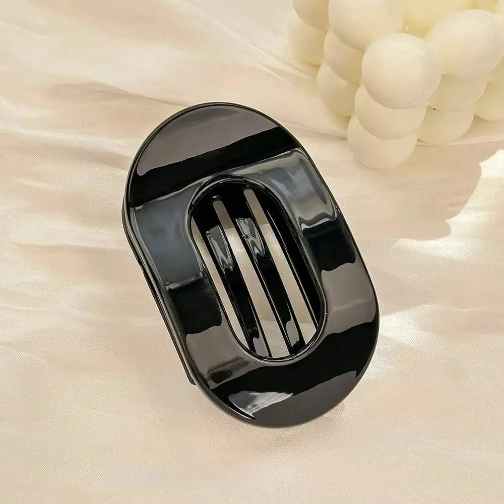 LuxeHair Oval Leopard Hair Claw Clip Curved Matte Acrylic For Secure All Day Hair Styling