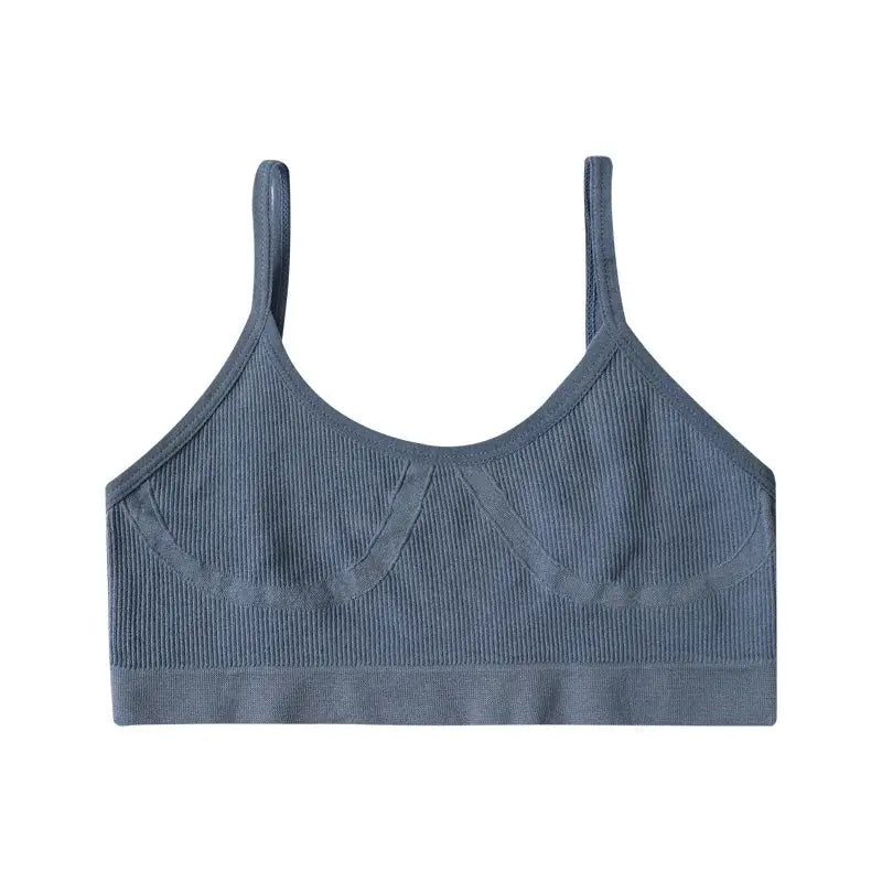 Simples Market blue ribbed seamless bralette, wireless, no pads