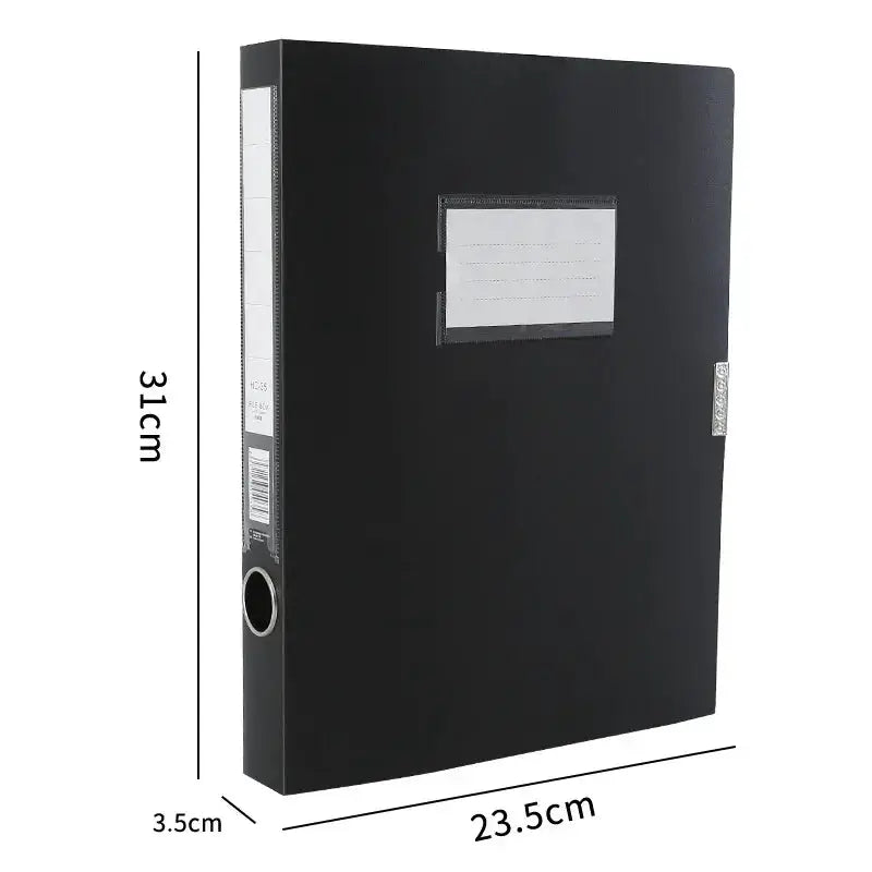 Simples Market black A4 storage file box with lid, document organizer, 1 pack