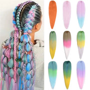 Miss Rola synthetic Kanekalon 30in pastel rainbow braid extensions, 100g, pre-stretched, by Simples Market