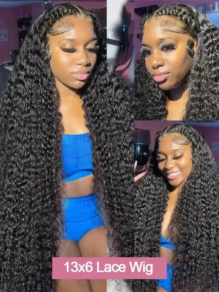 Burmese Raw 250 Density 30 Inch Deep Wave Curly HD Lace Front Wig 13x6 13x4 Glueless Closure For Women Human Hair