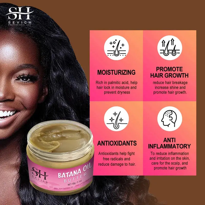 2023 Batana Hair Growth Oil For Black Women 100% Natural Batana Butter For Hair Loss Treatment For Black Men & Women Hair Care