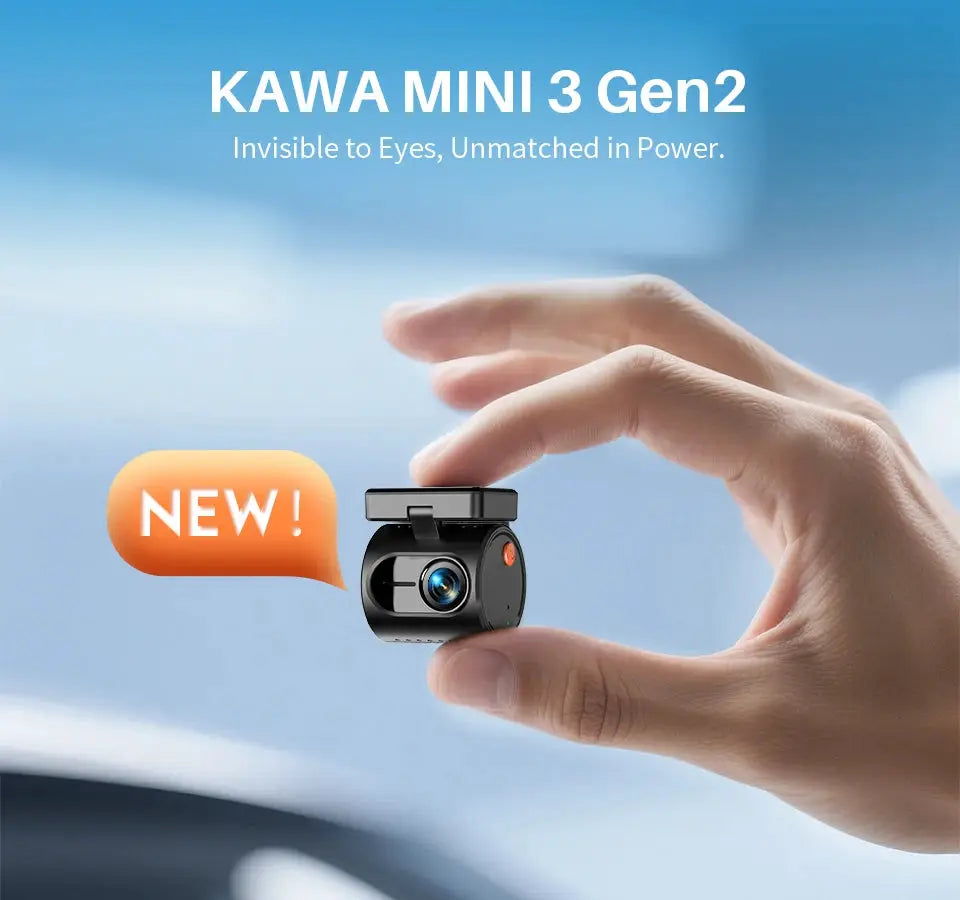 KAWA MINI 3 Gen2 dash cam by Simples Market; compact black car DVR with 2K video