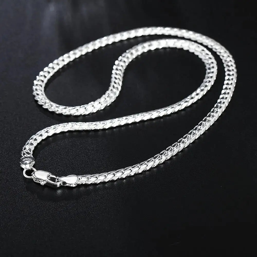 Unisex 6mm Silver Snake Chain Necklace 20 To 60 Cm Luxury Brand Design For Wedding And Engagement Jewelry