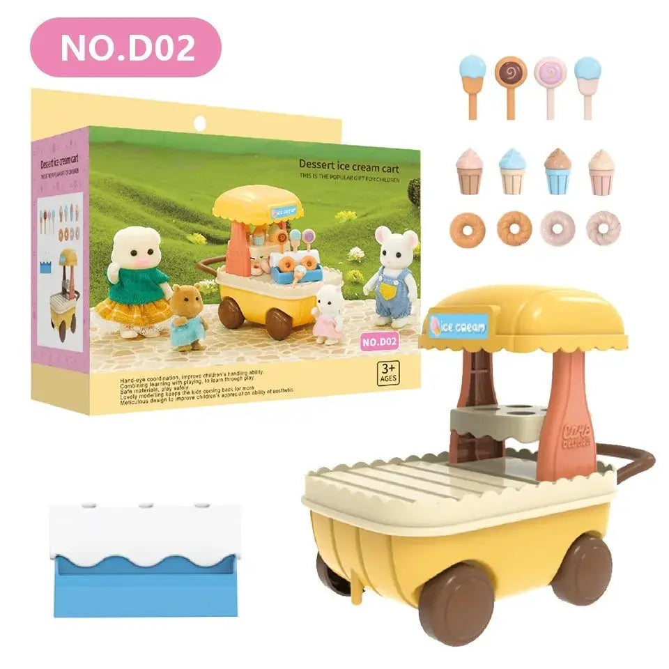 Dollhouse Furniture Set For Bathroom Kitchen Laundry With Fridge And Washing Machine Miniature Pretend Play Toys