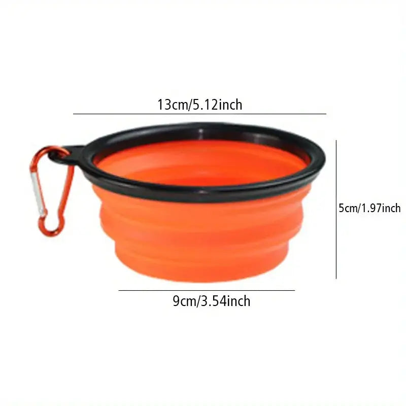 Foldable Dog Travel Bowl Portable Silicone Water Bowl with Lip