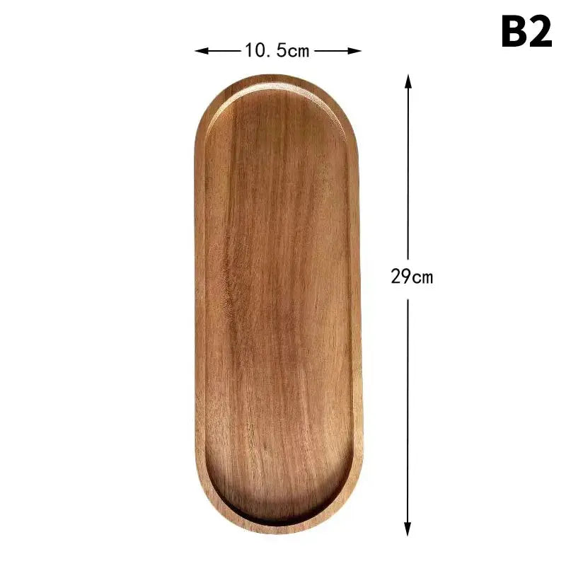Solid Wood Serving Tray Round Rectangle Japanese Style Tableware For Desserts Snacks Fruits Tea Bread Board