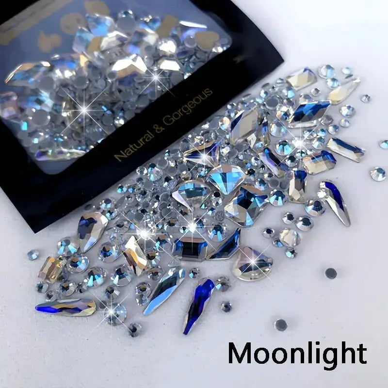 150 Round Flatback Glass Rhinestones and 20 Odd Shaped Beads for Nail Art Jewelry DIY Design