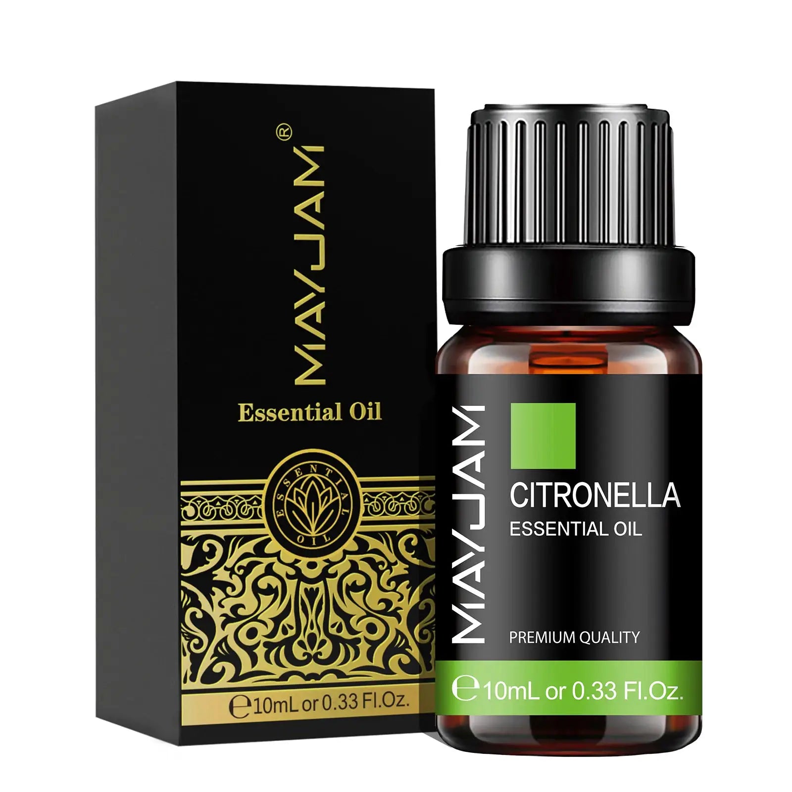MAYJAM Essential Oil Set With Citronella Jasmine Eucalyptus Orange Lemongrass Black Pepper Cajeput Cypress Ginger