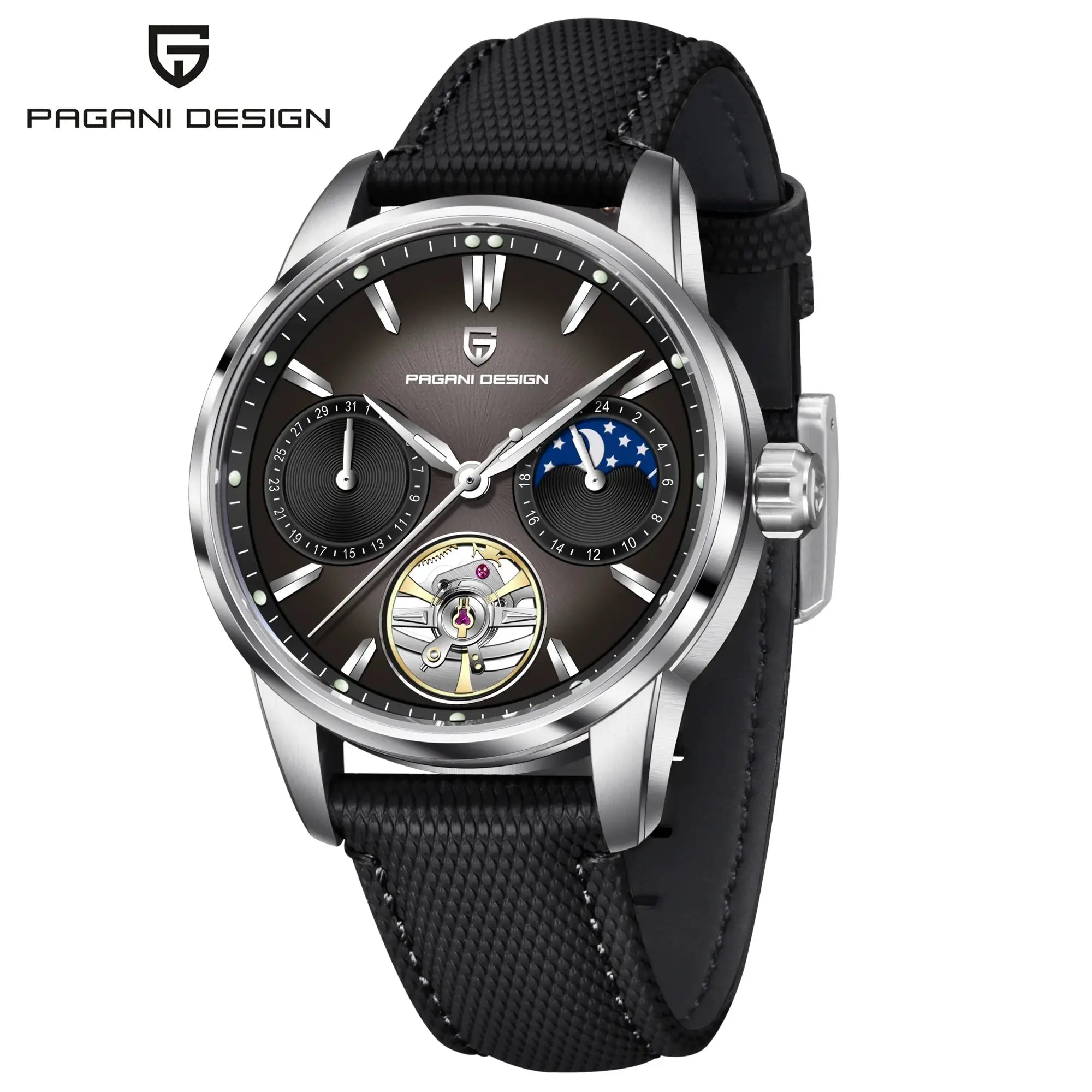 Pagani Design 2026 Mens Mechanical Watch E3255Y 41mm Sapphire Crystal Stainless Steel Calendar Waterproof Reloj Hombre