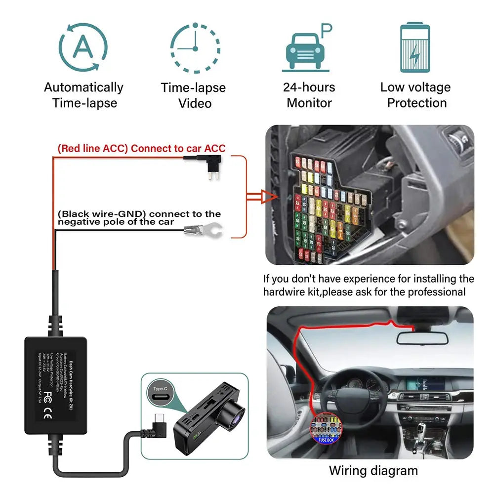 1080P WIFI dual-camera dash cam for cars, front and interior, Simples Market, IR night vision, loop recording, wide-angle