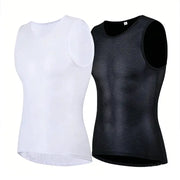 Men's sleeveless cycling vests, white and black mesh, 2-pack by Simples Market