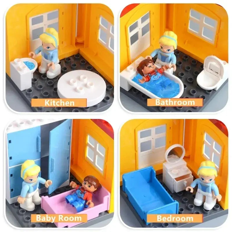 Big Building Blocks Play House Furniture Accessories Indoor Bed Compatible Large Bricks Assemble Toys For Kids Gift