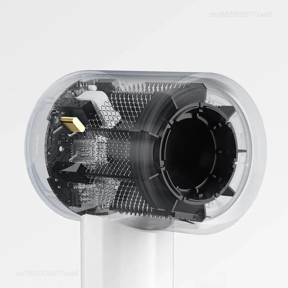 Mijia H501 SE hair dryer with clear housing and visible inner components