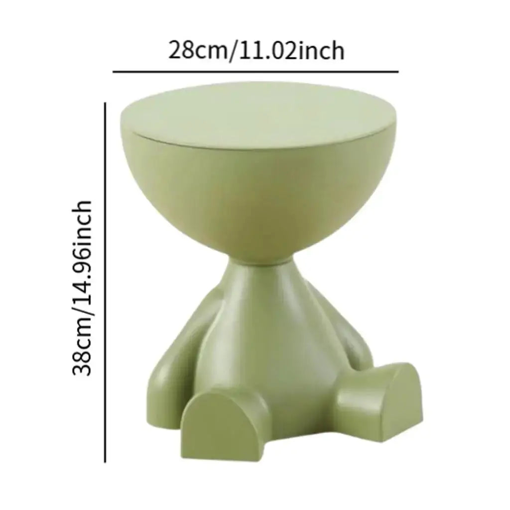 Bear Shaped End Table With Flat Head Figurine Movable Mini Side Table For Living Room Bedroom Balcony Small Apartment