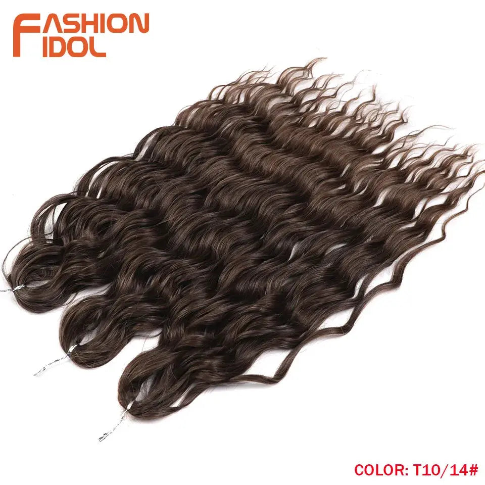 Anna Hair synthetic loose deep wave braiding extensions, 24in, color T10/14#, Fashion Idol logo