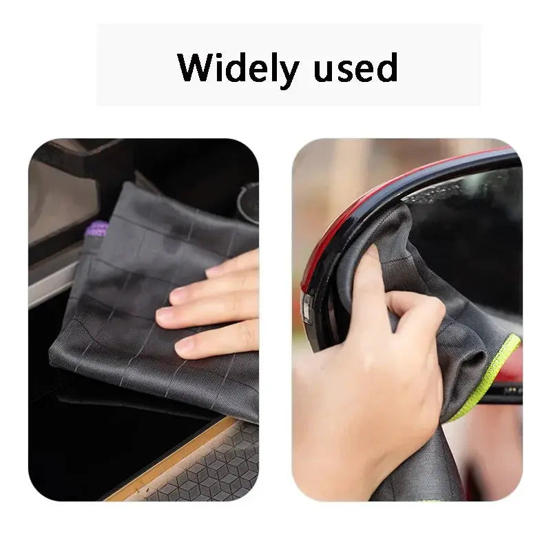 Simples Market lint-free carbon fiber cleaning cloth for glass windows; gray, streak-free, reusable rag