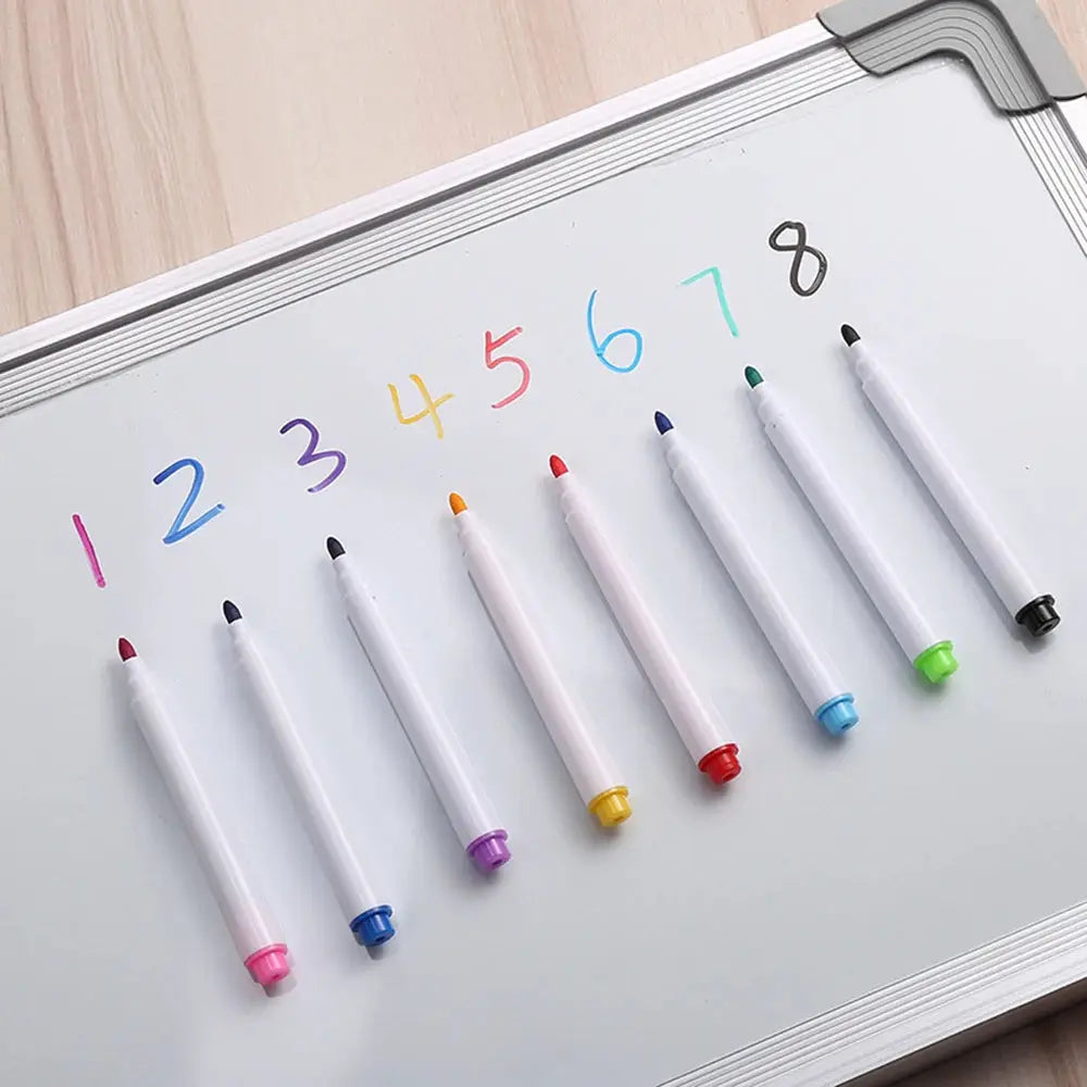 12-color whiteboard marker pen set with magnetic ends and brush tips
