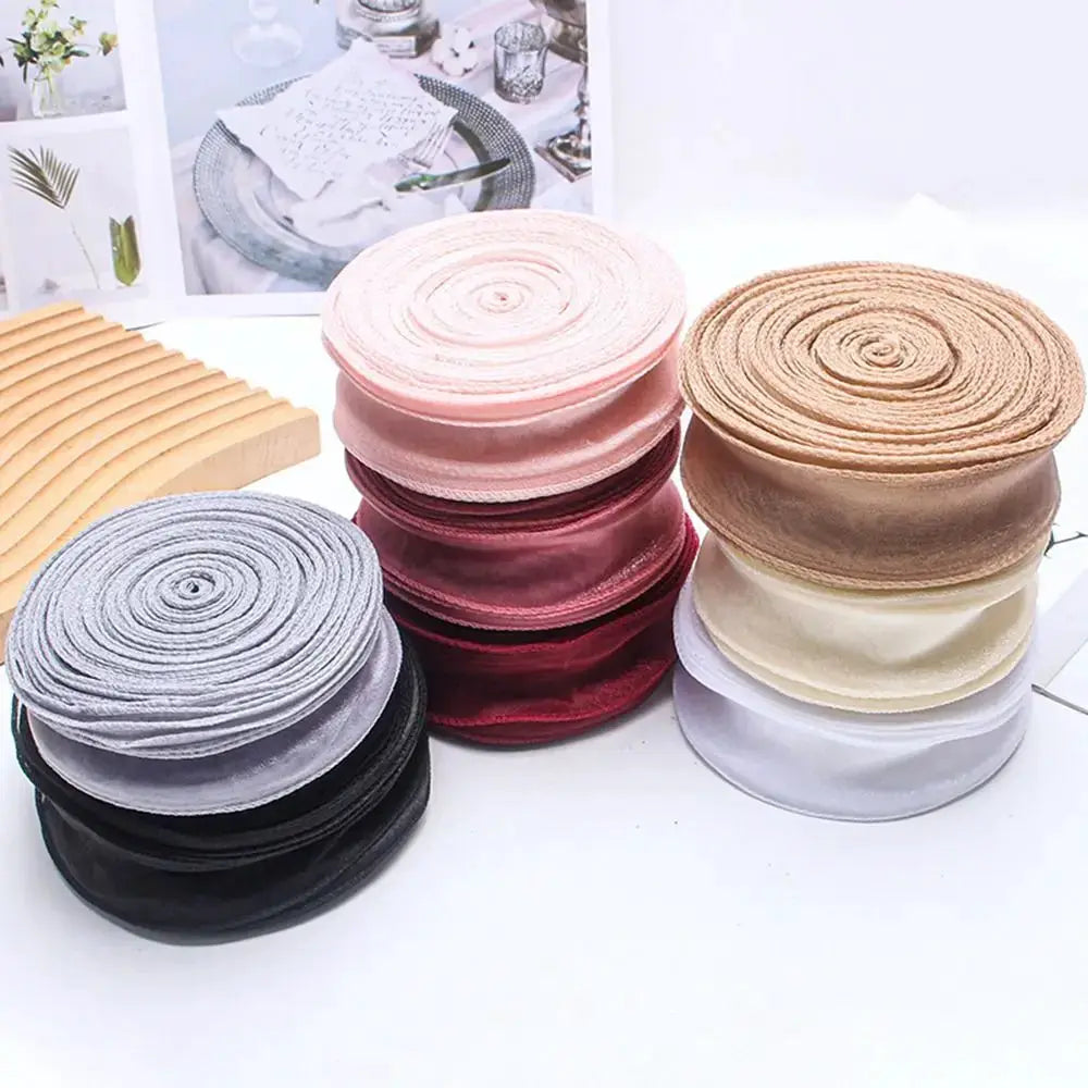 40mm Wide Satin Ribbon Flower Pattern in Organza And Lace Tulle, 10 Yard Roll for Wedding Bouquets And Gift Wrapping