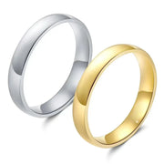 Gold Plated Ring For Women Simple Round Band Engagement Wedding Jewelry Gift