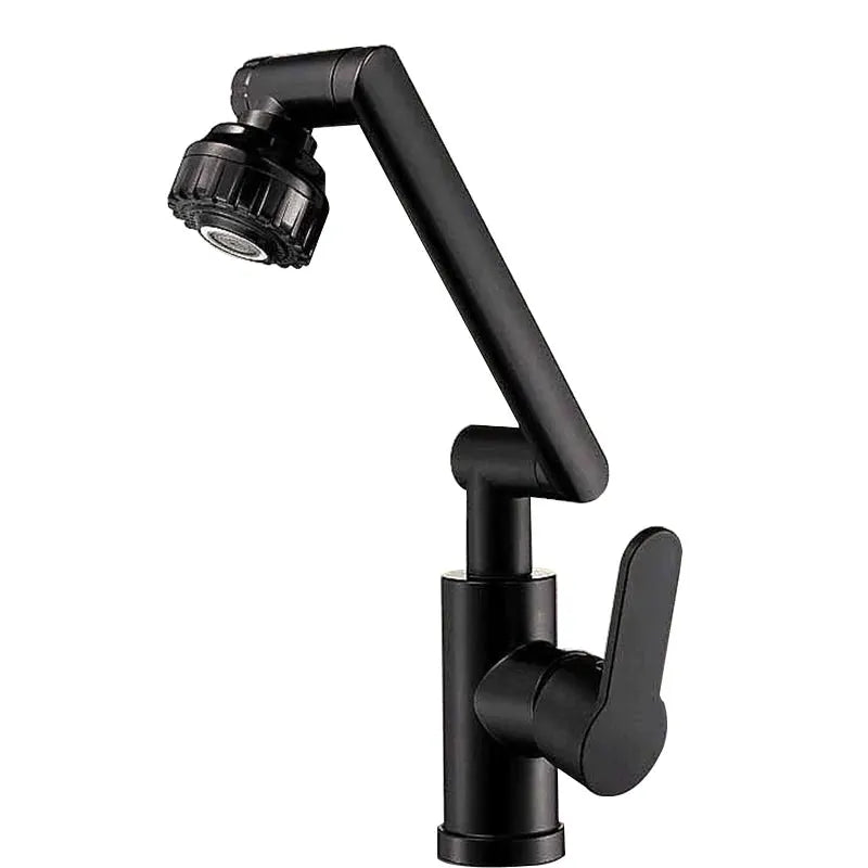 Dual-Mode Universal Rotating Faucet Robotic Arm for wash basin, black, Simples Market