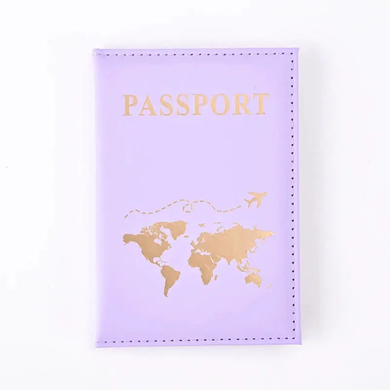 World Pattern Passport Holder PU Leather Protective Cover Travel Wallet Card Case Unisex Gift