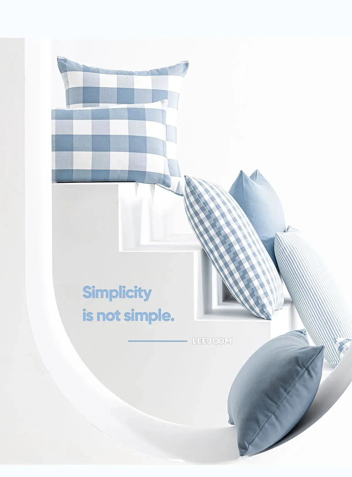 LEEJOOM light blue plaid pillow covers for sofa, decorative cushions, 30x50cm/45x45cm, 1pc