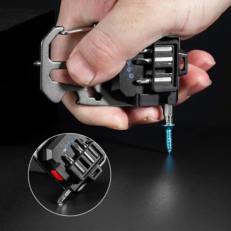 Simples Market COB keychain work light with battery display, 8-mode compact black rechargeable LED with clip