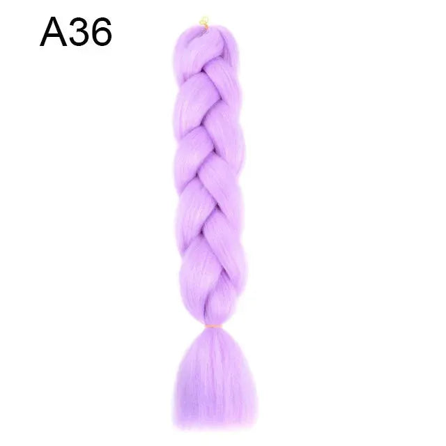 24-inch synthetic yaki braids hair extension, lavender purple jumbo braid by Simples Market