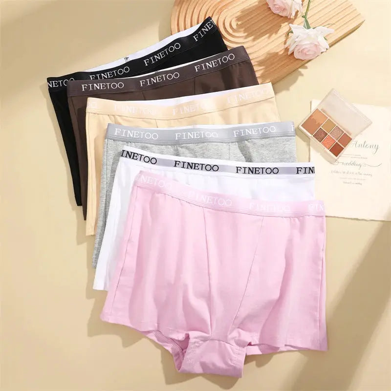 Finetoo women's cotton seamless briefs, 6-pack in assorted solid colors