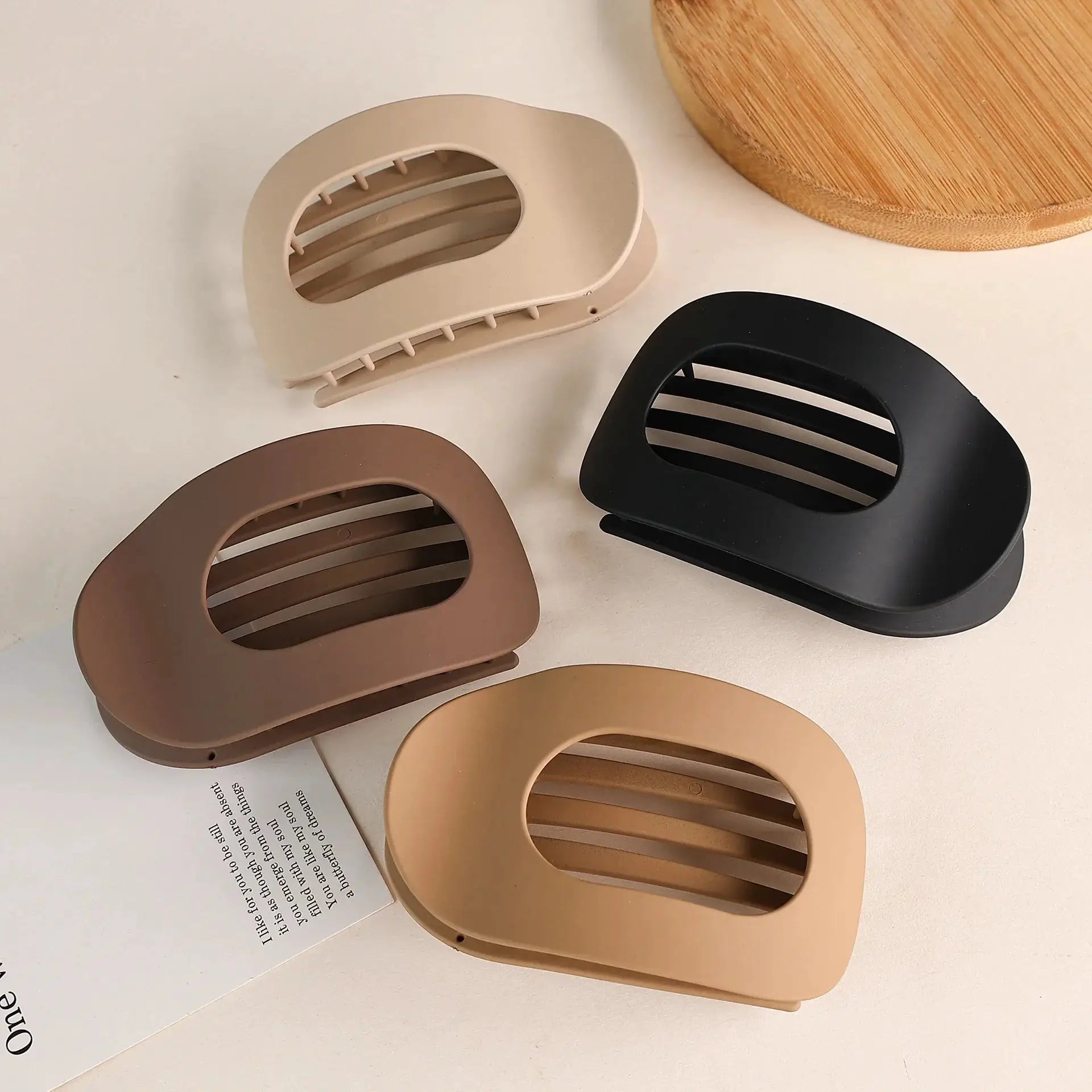 LuxeHair Oval Leopard Hair Claw Clip Curved Matte Acrylic For Secure All Day Hair Styling