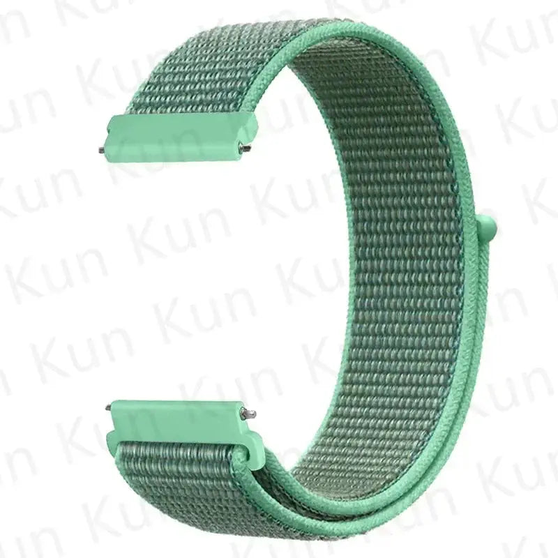 Nylon loop watch strap in green for Redmi Watch 5 Active/Lite and Xiaomi Watch S4, 20–22mm replacement band