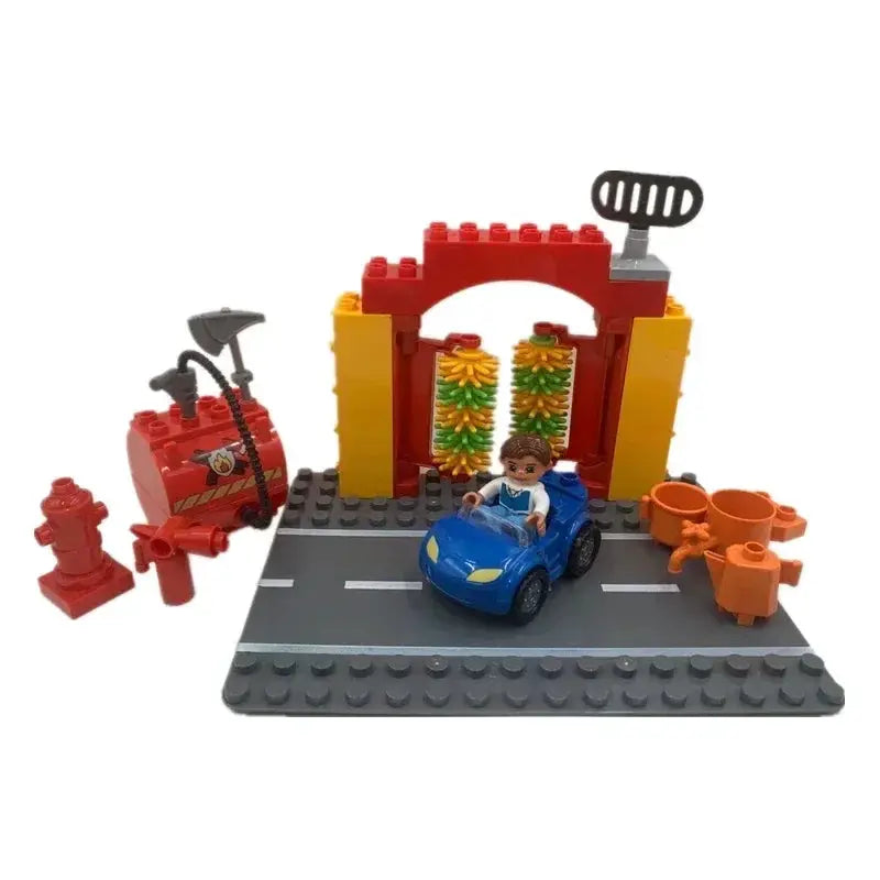 Big Building Blocks Compatible With Large Bricks Road Plates Car Parking Fuel Station Traffic Educational Toys For Kids