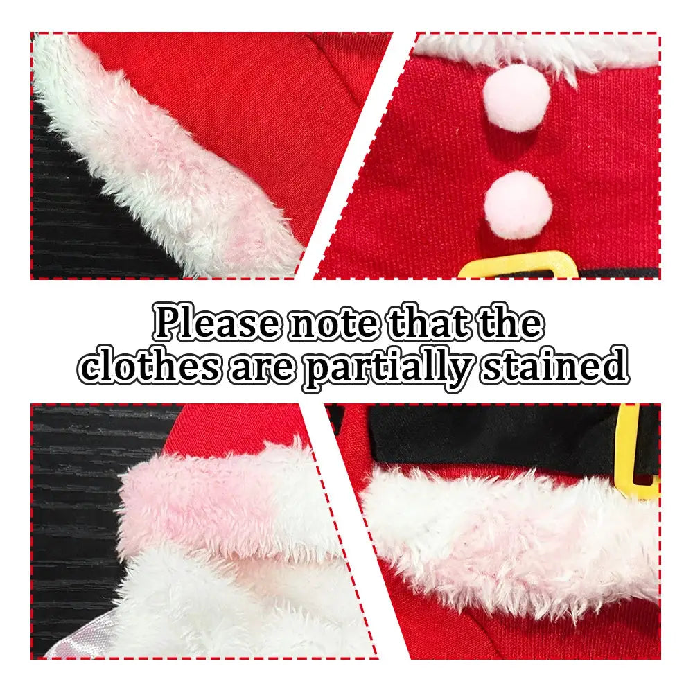 Christmas Pet Costumes Santa Claus Outfit For Small And Medium Dogs Cats Cute Kitten Sphynx Holiday Dress Up Apparel