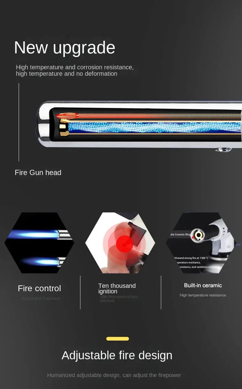 Simples Market Multifunctional portable flame torch gun with blue flame and metal body for camping and cooking