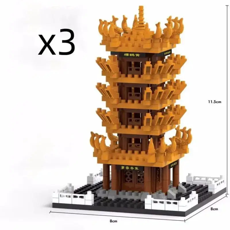 Yellow Crane Tower Building Blocks Set For Kids Educational Toy For Boys And Girls