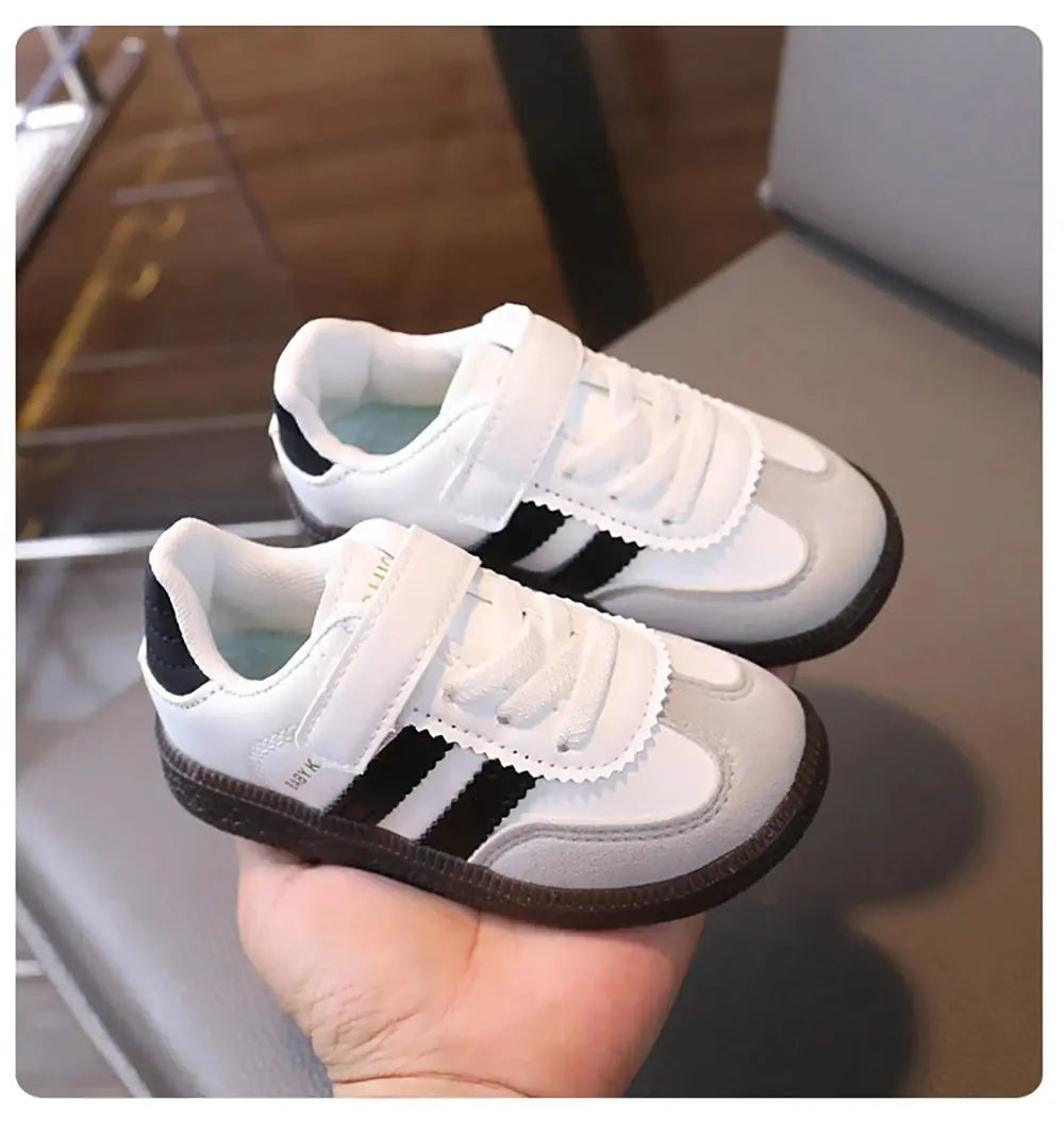 Fashion Sport Shoes For Children PU Leather Ergonomic Kids Sneakers Soft Soles Lightweight Boys Girls Tennis Shoes
