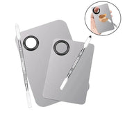 Stainless Steel Makeup Mixing Palette With Spatula Durable Beauty Tool For Foundation And Eye Shadow