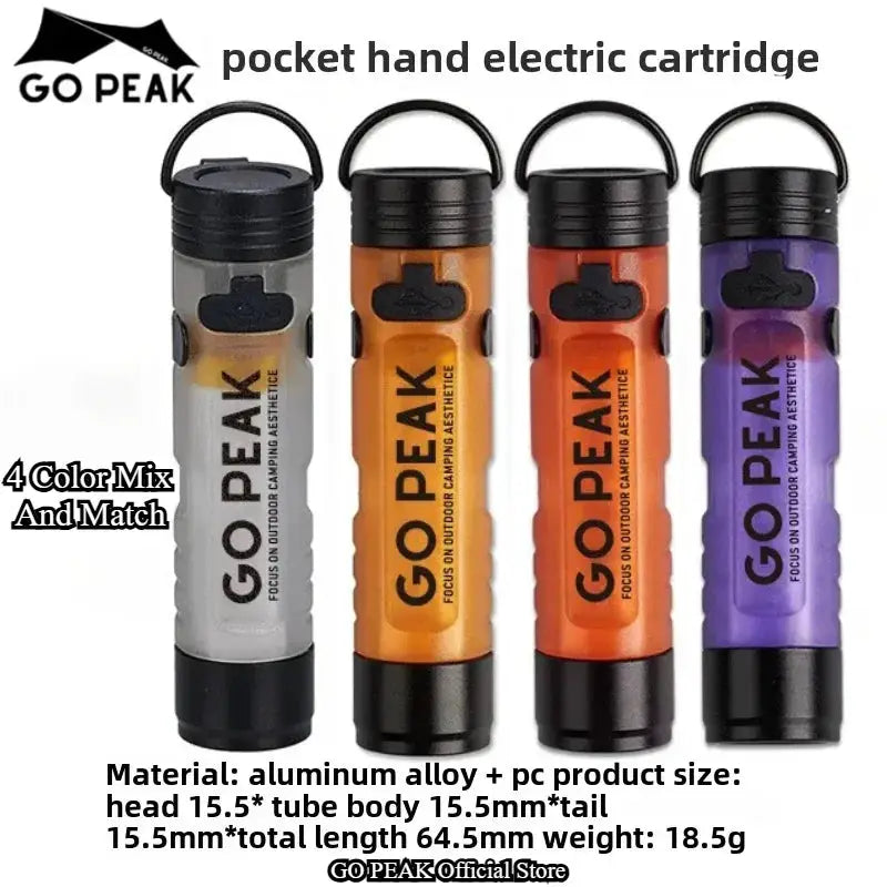 GO PEAK 4-pack pocket mini flashlights; aluminum alloy body with key clip and LED